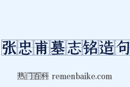 张忠甫墓志铭造句是什么意思的图片
